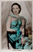 Patricia Morison Signed 5x3 inch Colourised Photo. Signed in blue ink. Good Condition. All