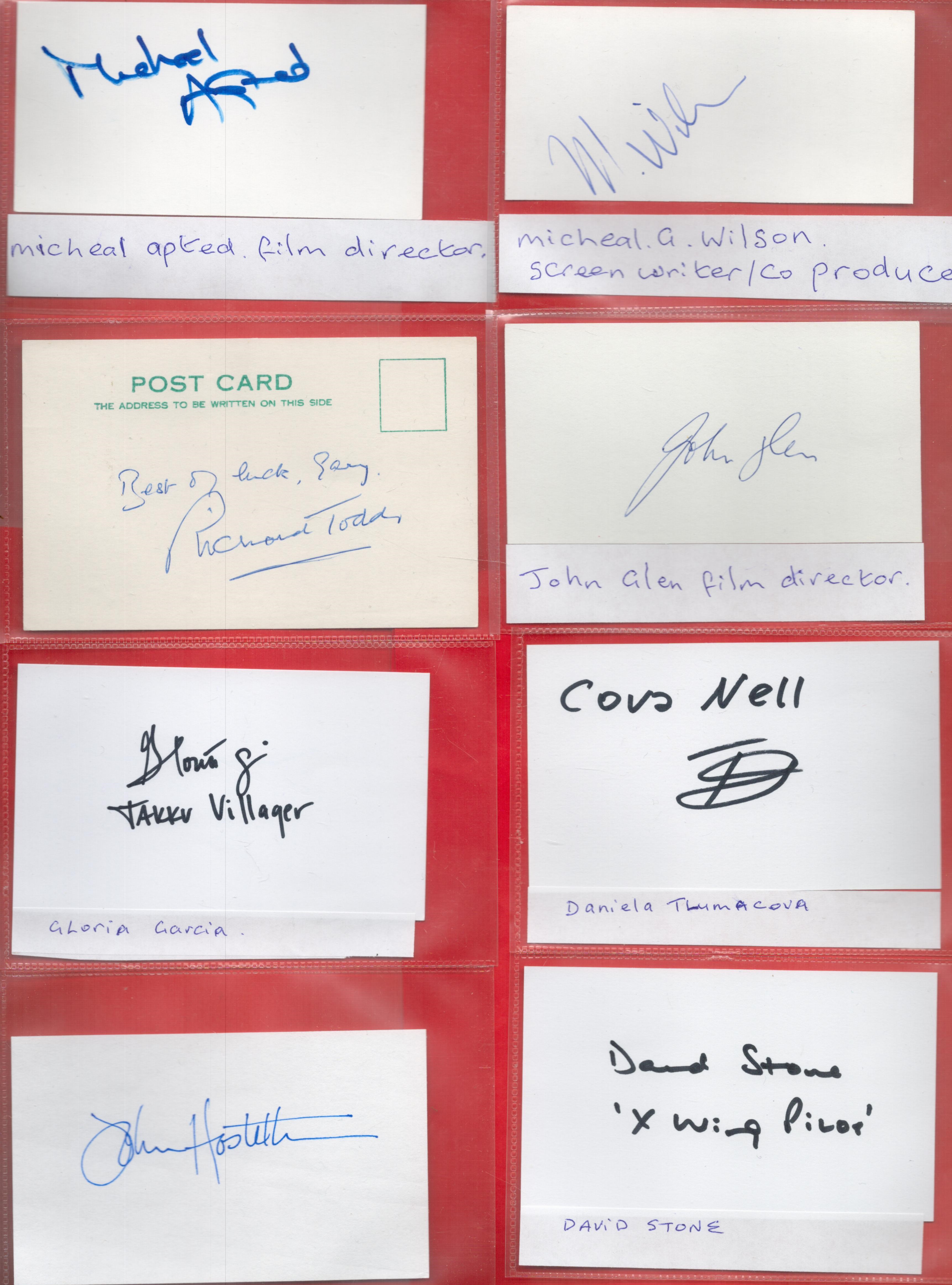 Autograph Collection of 12 Signatures on Signature Cards. Signatures including Richard Todd,