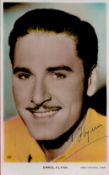 Errol Flynn Signed 5x3 inch Colour Photo. Signed in blue ink. Good Condition. All autographs come