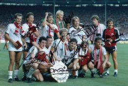 Football autographed Man United 12 X 8 Photo colour, Depicting A Wonderful Image Showing