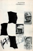 Vintage Monaco 1968 Grand Prix Programme Multi Signed. Signatures include Graham Hill, Damon Hill,