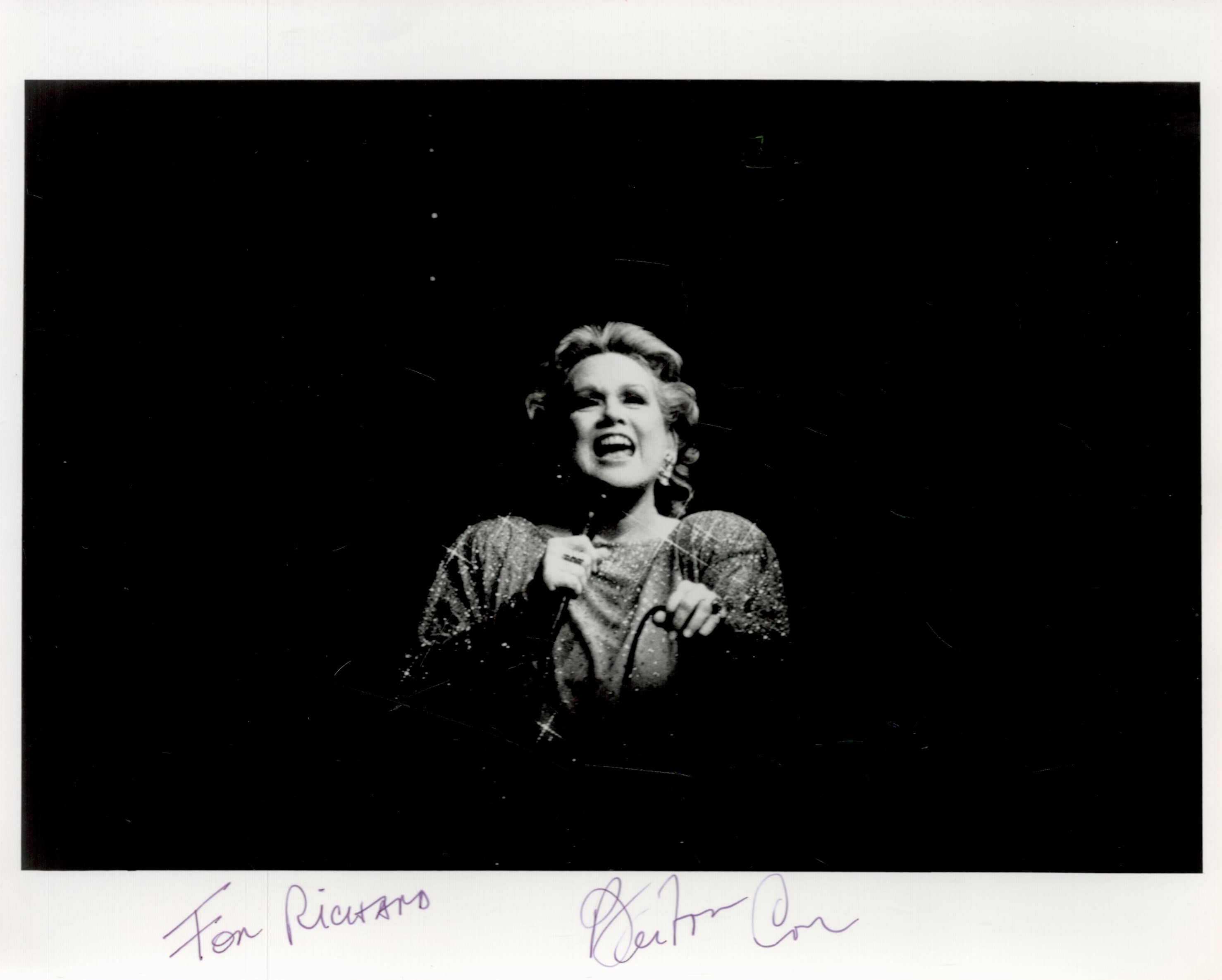 Barbara Cook Signed 10x8 inch Black and White Photo. Signed in purple ink. Dedicated. Good