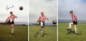 Football autographed Sheffield United 12 X 8 Photos - Lot Of 3 Colour Photos, Each Measuring 12 X