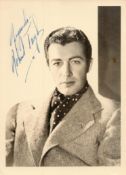 Robert Taylor (1911-1969) Actor Signed 5x7 Photo. Good Condition. All autographs come with a