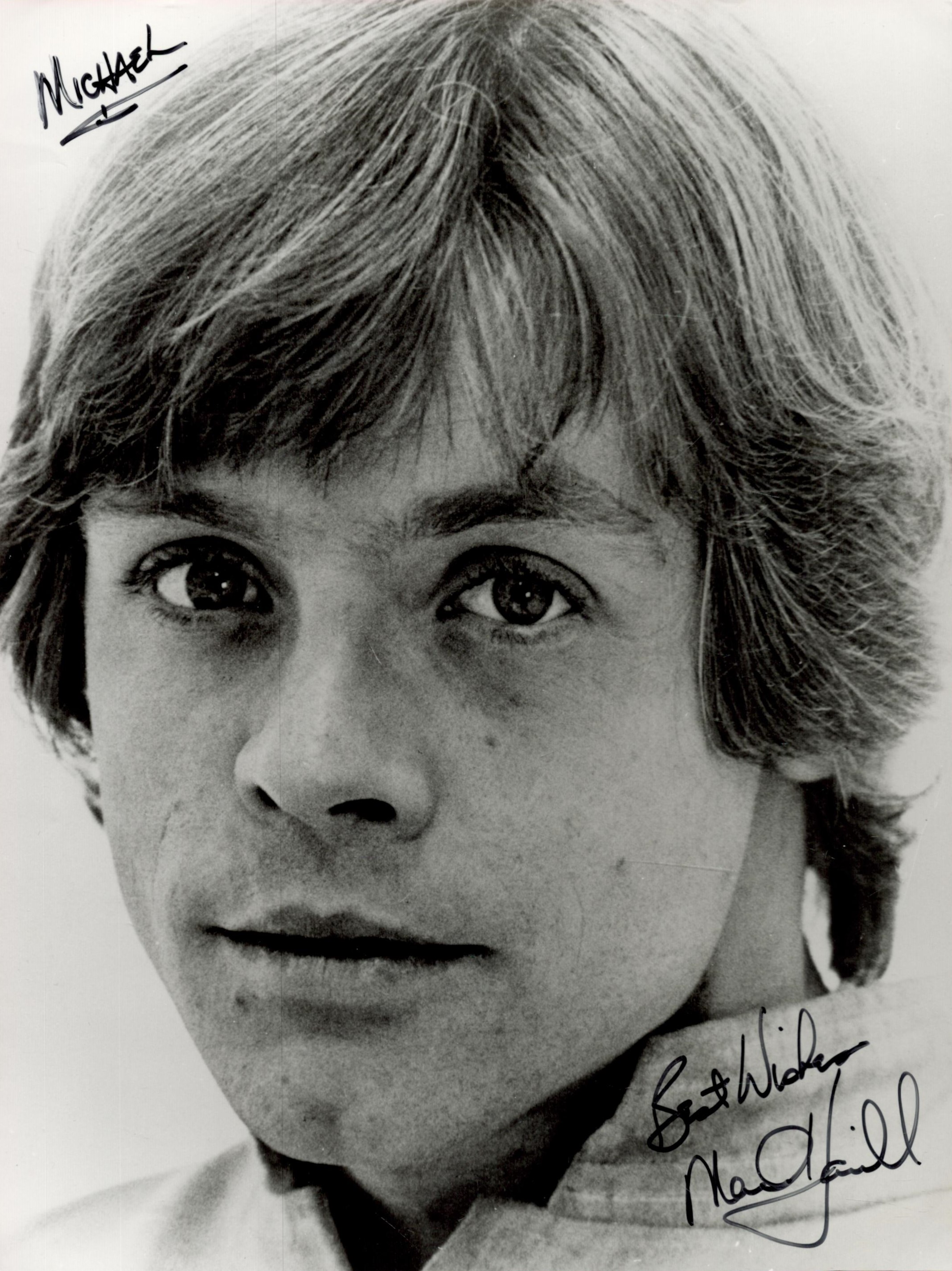 Mark Hamill Signed 10x8 inch Black and White Photo. Signed in black ink, dedicated. Good