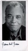 James Earl Jones Signed 8 x 5 inch approx Black and White Photocopied Photo. Genuine Signature. Fair