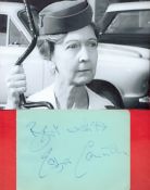 Carry On legend Esma Cannon signed 5x4 approx album page and 7x5 vintage black and white photo.. All