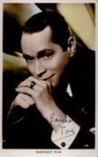 Franchot Tone Signed 5 x 3 inch approx Vintage Black and White Photo. Signed in blue ink. Good