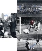 Football autographed Manchester City 12 X 8 Photos - Lot Of 4 Black and White Photos, Each Measuring