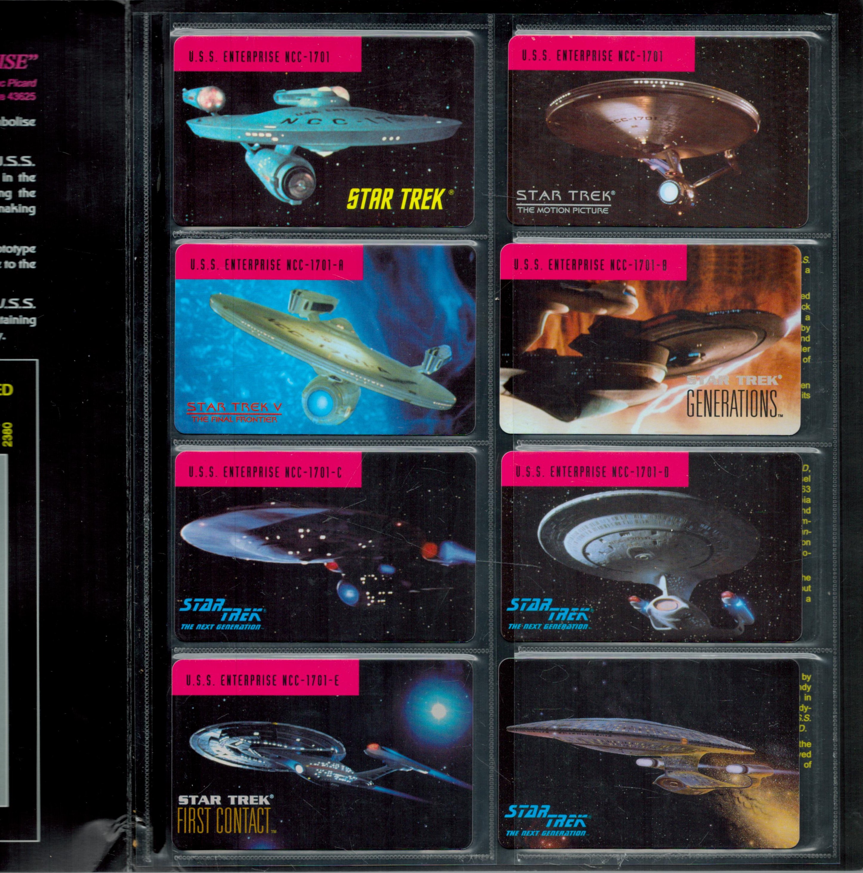 Star Trek Collection Titled History of the U.S.S. Enterprise. 8 Original, Unused Phonecards. 8 First - Image 2 of 3