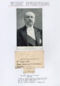 Former French President Raymond Poincare Signed Personalised Business Card. Signed in black ink.