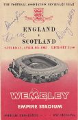 Football autographed Scotland 1963 Programme, A British Home International Against England At