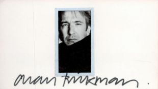 Alan Rickman Signed on 4 x 2 inch approx Signature Piece. Signed in black ink. Good Condition. All