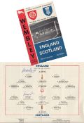 Football autographed England V Scotland 1965 Programme, A British Home International At Wembley,