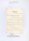William Henry Smith (W H Smith Newsagents) Signed ALS Sated June 22 1884 on Headed Paper Addressed