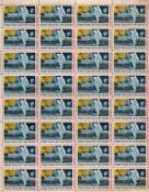 Space Collection of 32 USA 10c Mint Stamp Sheet With Vintage Monday July 21 1969 Evening Standard