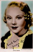 Sonja Henie Signed 5x3 inch Colour Photo. Signed in blue ink. Good Condition. All autographs come