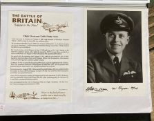 WW2 BOB fighter pilots Leslie Allen 141 sqn signed 6 x 4 b/w photo in RAF uniform fixed with printed