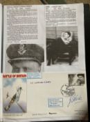 WW2 BOB fighter pilots Neville Langham-Hobart 73 sqn, James Vick 607 sqn signed BOB cover fixed with