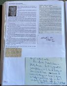 WW2 BOB fighter pilots Hector McGregor 213 Sqn signature piece, Arthur Wickins 141 Sqn hand