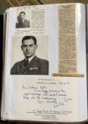 WW2 BOB fighter pilot Anthony Fisher 111 sqn signed note on compliment slip fixed with biography