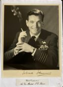 Top WW2 Allied fighter ace and BOB AVM Johnnie Johnson 616 sqn signed 10 x 8 inch b/w photo