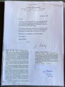 WW2 BOB fighter pilots Jim Bailey 264 typed signed letter and George Hebron 235 sqn signature
