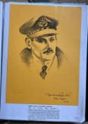 WW2 BOB fighter pilot Derek Smythe 264 sqn signed profile print fixed with biography to A4 page. WW2