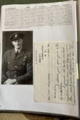 WW2 BOB fighter pilots Alan Bennison 25 sqn hand written letter fixed with biography and photo to A4