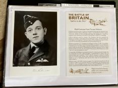 WW2 BOB fighter pilot Denis Robinson 6 ETF sqn signed 6 x 4 inch b/w photo in RAF uniform fixed with