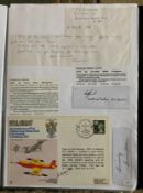 WW2 BOB fighter pilots William Gaunt 23 Sqn signature , Tadeusz Kumiega hand written note,