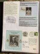 WW2 BOB fighter pilots Leon Collingridge 66 sqn signed piece and also signed John Slessor cover