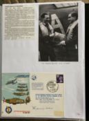 WW2 BOB fighter pilot Peter Thompson 32 Sqn signed Hurricanes BBMF cover fixed with biography to