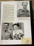 WW2 BOB fighter pilots George Johns 229 sqn, Leopold Heimes 235 sqn pair of signed photos fixed with