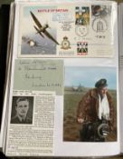 WW2 BOB fighter pilot Robin McNair 3 sqn signed BOB cover and signature fixed with biography to A4