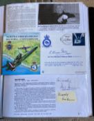 WW2 BOB fighter pilots Ian Love Dunn 235 Sqn and Robert Deacon Elliott 72 Sqn signed BOB cover fixed