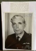 WW2 BOB fighter pilots ACM Sir Frederick Rosier 229 sqn signed 8 x 6 photo and signature piece