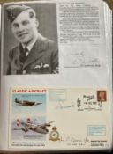 WW2 BOB fighter pilots Maurice Brown 611 sqn and George Swanwick 54 sqn signed Classic Aircraft