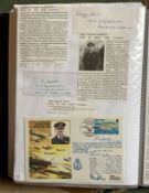 WW2 BOB fighter pilots Douglas Hunt 66 sqn, John Merrett 235 Sqn signature piece plus Trafford