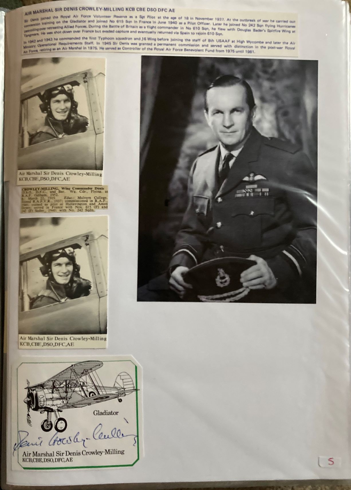 WW2 BOB fighter pilot fixed Denis Crowley Milling 56 sqn signed RAF Escaping Society cover and - Image 2 of 2