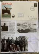 WW2 BOB fighter pilot Peter Down 56 sqn fixed with biography to A4 page. WW2 RAF Battle of Britain