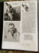 WW2 BOB fighter pilot John Gibson signed piece and photo fixed with biography to A4 page. WW2 RAF