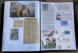 WW2 BOB fighter pilots John Kent 303 Sqn and Leofric Bryant- Fenn signed Wg Cdr Martin test pilot