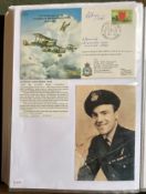 WW2 BOB fighter pilots Raymond Moss 29 sqn, Bernard Jennings 19 Sqn signed DH4 bomber cover fixed