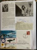 WW2 BOB fighter pilot George Unwin 19 sqn signature with signed 50th ann BOB cover fixed with