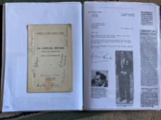 WW2 BOB fighter pilots Sir Douglas Bader and others signed 1954 Ministry of Supply Golf Society