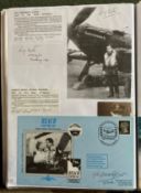 WW2 BOB fighter pilots Roy Watts 253 sq signature and Reach for Sky cover signed by George Welford