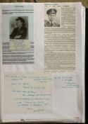 WW2 BOB fighter pilots Roddick Smith 151 sqn signed note and signature fixed with biography to A4