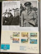 WW2 BOB fighter pilot Peter Rowell 249 sqn signed Aviation FDC & photo fixed with biography to A4