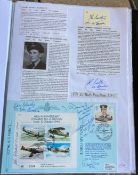 WW2 BOB fighter pilots Harry Poulton signed piece plus 46th ann BOB cover signed by David Cox, David